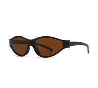 HPIRME Cat-eye One-piece Glasses Trendy Street Photography Retro for Women(Coffee)