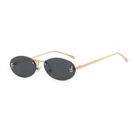 HPIRME Cat Eye Sun Glasses Female Outdoor Shopping Shades Rimless Driving Eyewear Glasses Retro Letter Oval Sun Glasses Shades,C1,one size