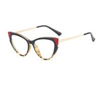 HPIRME Cat Eye Sunglasses Women Fashion Two Color Splicing Large Size Frame