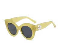 HPIRME Cat Eye Sunglasses Women Men Lens Pearl Decoration Frame Vintage Sun Glasses UV400