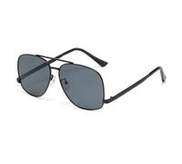 HPIRME Double Bridge Metal Irregular Frame Men's and Women's Sunglasses Frame(Black)