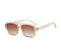 HPIRME Double Bridge Rice Nail Women Glasses Retro Men Punk Outdoor Drive Shade Uv400(Tea Gradient Tea)