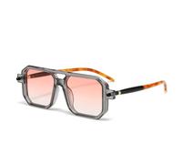 HPIRME Double Bridges Sunglasses Women Fashion Gradient Shades Uv400 Retro Polygon Men