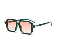 HPIRME Double Bridges Sunglasses Women Fashion Gradient Shades Uv400 Retro Polygon Men