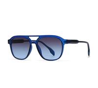 HPIRME Double Bridges Women Luxury Sunglasses Retro Men Gradient Shades Uv400(Blue grey blue)