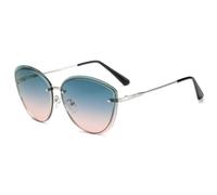 HPIRME Fashion Cat Eyes Glasses Women Metal Female Uv400 Vintage Ladies Oversized(A)