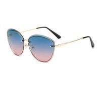 HPIRME Fashion Cat Eyes Glasses Women Metal Female Uv400 Vintage Ladies Oversized(G)
