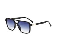HPIRME Fashion Double Bridges Sunglasses Uv400(Black Blue)