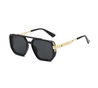 HPIRME Fashion Double Bridges Women Sunglasses Shades Uv400 Retro Rivets Men Punk Gradient