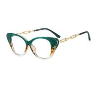 HPIRME Fashion Eyeglasses Frames Women Glasses Frame Vintage Colorblock Decorative(C5Green)