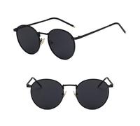 HPIRME Fashion Glasses Fishing Metal Frame Shades Round Women's Women Men(Black Gray)