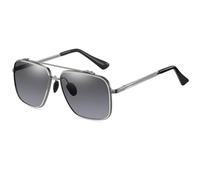 HPIRME Fashion Glasses for Men Vintage Gradient Big Frame Glasses Women Luxury Metal(Gun Gray)