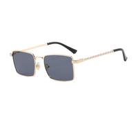 HPIRME Fashion Glasses Men Women Small Rectangle Streetwear Ladies Metal Frame Shades Uv400(designer glasses)