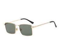 HPIRME Fashion Glasses Men Women Small Rectangle Streetwear Ladies Metal Frame Shades Uv400(female shades)