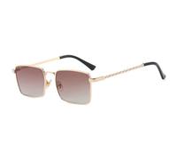 HPIRME Fashion Glasses Men Women Small Rectangle Streetwear Ladies Metal Frame Shades Uv400(women sun glasses)