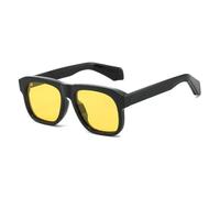 HPIRME Fashion Glasses Women Fashion Vintage Men Luxury Punk Big Frame Uv400(Black-Yellow)