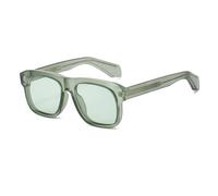 HPIRME Fashion Glasses Women Fashion Vintage Men Luxury Punk Big Frame Uv400(Green-Green)