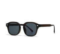 HPIRME Fashion Glasses Women Retro Rivets Shades Uv400 Men(Dark brown gray)
