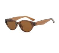 HPIRME Fashion Jelly Glasses Uv400 Retro Color Shades for Women Men Oval(Brown-Brown)