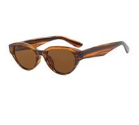 HPIRME Fashion Jelly Glasses Uv400 Retro Color Shades for Women Men Oval(FlowerBrown-Brown)