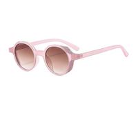 HPIRME Fashion Men Round Glasses Women Vintage Female Beach Shades Uv400(Pink-LightBrown)