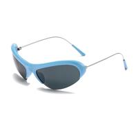 HPIRME Fashion Oval Half-frame Glasses Men Driving(blue)