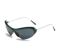 HPIRME Fashion Oval Half-frame Glasses Men Driving(dark green)