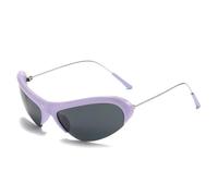 HPIRME Fashion Oval Half-frame Glasses Men Driving(purple)