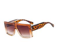 HPIRME Fashion Oversize Glasses Women Vintage Big Frame Shades Men Uv400(tea)