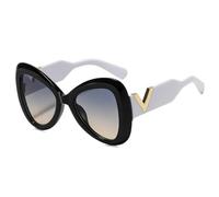 HPIRME Fashion Oversized Butterfly Glasses Women for Men Fashion Luxury Vintage Punk Uv400(Black-GreenYellow)