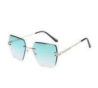 HPIRME Fashion Oversized Rimless Metal Glasses Women Vintage Style Uv400(004)
