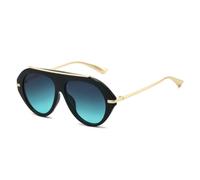 HPIRME Fashion Oversized Sunglasses Women Shades Uv400 Retro Gradient Men(Black Gray Blue)