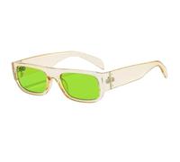 HPIRME Fashion Retro Candy Color Glasses for Women Men Trendy Outdoor Shades Uv400(Champagne Green)
