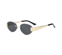 HPIRME Fashion Rimless Women Oval Sunglasses Men Gradient Uv400(All gray)