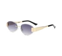 HPIRME Fashion Rimless Women Oval Sunglasses Men Gradient Uv400(Gradient gray)