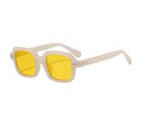 HPIRME Fashion Rivet Glasses for Men Fashion Vintage Women Luxury Punk Big Frame Shades(BeigeWhite-Yellow)