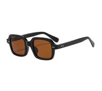 HPIRME Fashion Rivet Glasses for Men Fashion Vintage Women Luxury Punk Big Frame Shades(Black-Brown)