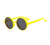 HPIRME Fashion Round Glasses Women Luxury Retro Men Vintage Uv400 Shades(Yellow)