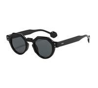 HPIRME Fashion Round Glasses Women Vintage Men Luxury Punk Multicolor Steampunk(Black-Black)