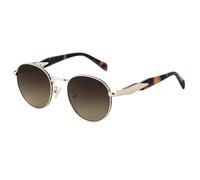 HPIRME Fashion Round Metal Frame Glasses Women Men Luxury Oval Punk for Ladies Vintage Shades Uv400(C3GoldBrownGray)