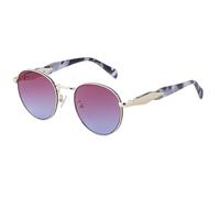 HPIRME Fashion Round Metal Frame Glasses Women Men Luxury Oval Punk for Ladies Vintage Shades Uv400(C4GoldPurpleBlue)