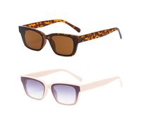 HPIRME Fashion Small Rectangle Glasses Women Luxury Gradient Lens Uv400(2pcs z01)