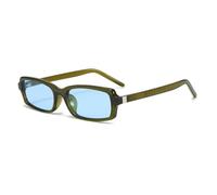 HPIRME Fashion Small Rectangle Sunglasses Uv400(Green blue)