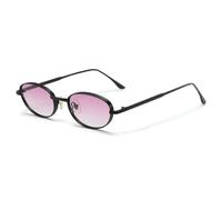 HPIRME Fashion Small Round Retro Glasses Women Vintage Punk for Men Outdoor Shades(Black Pink)