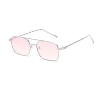 HPIRME Fashion Square Sunglasses Men Women Metal Sun Glasses Retro(C4)