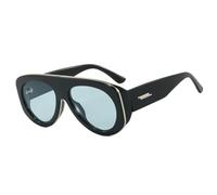 HPIRME Fashion Sunglasses Women Candy Color Shades Uv400 Retro Rivets Men Oversized(Black light blue)