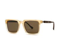 HPIRME Fashion Twin Bridge Women Glasses Big Frame Men Female Uv400(Orange)