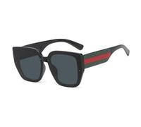 HPIRME Fashion Women Plastic Polygonal Glasses Retro Men Oversized Uv400(Black)