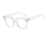HPIRME Fashionable Frame Women's Flat Light Sunglasses Retro(Transparent)