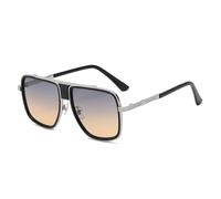 HPIRME Flat Top Mesh Side Shield Glasses Men Fashion Metal Women Luxury Retro(C2)